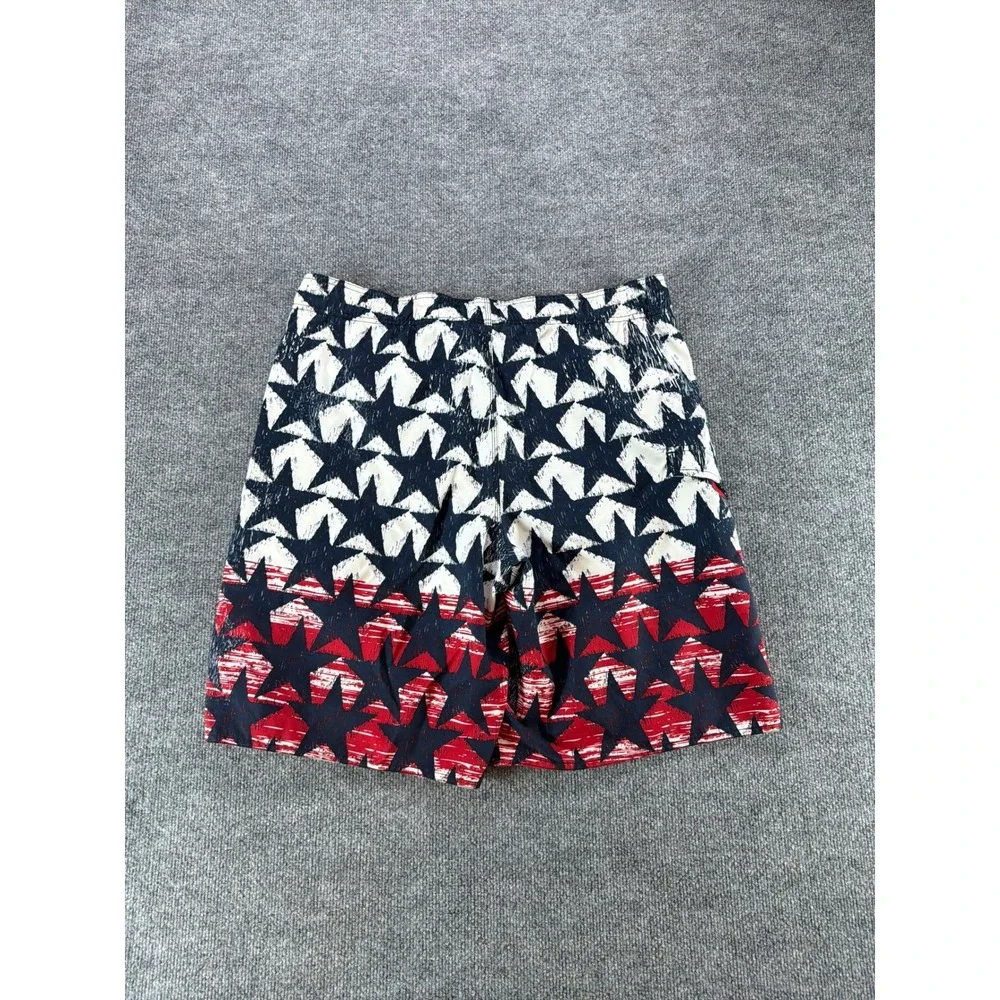 Joe Boxer American Flag Swim Trunks Red White Blue‎ Board Shorts L 4th of July